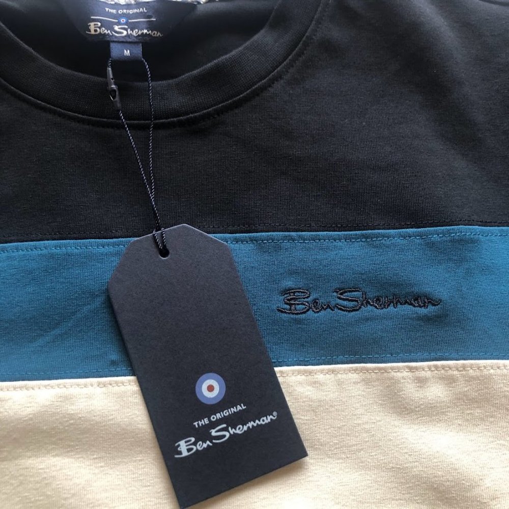 Ben Sherman Crewneck Short Sleeves T-Shirt Logo Detail Color Block Campi…